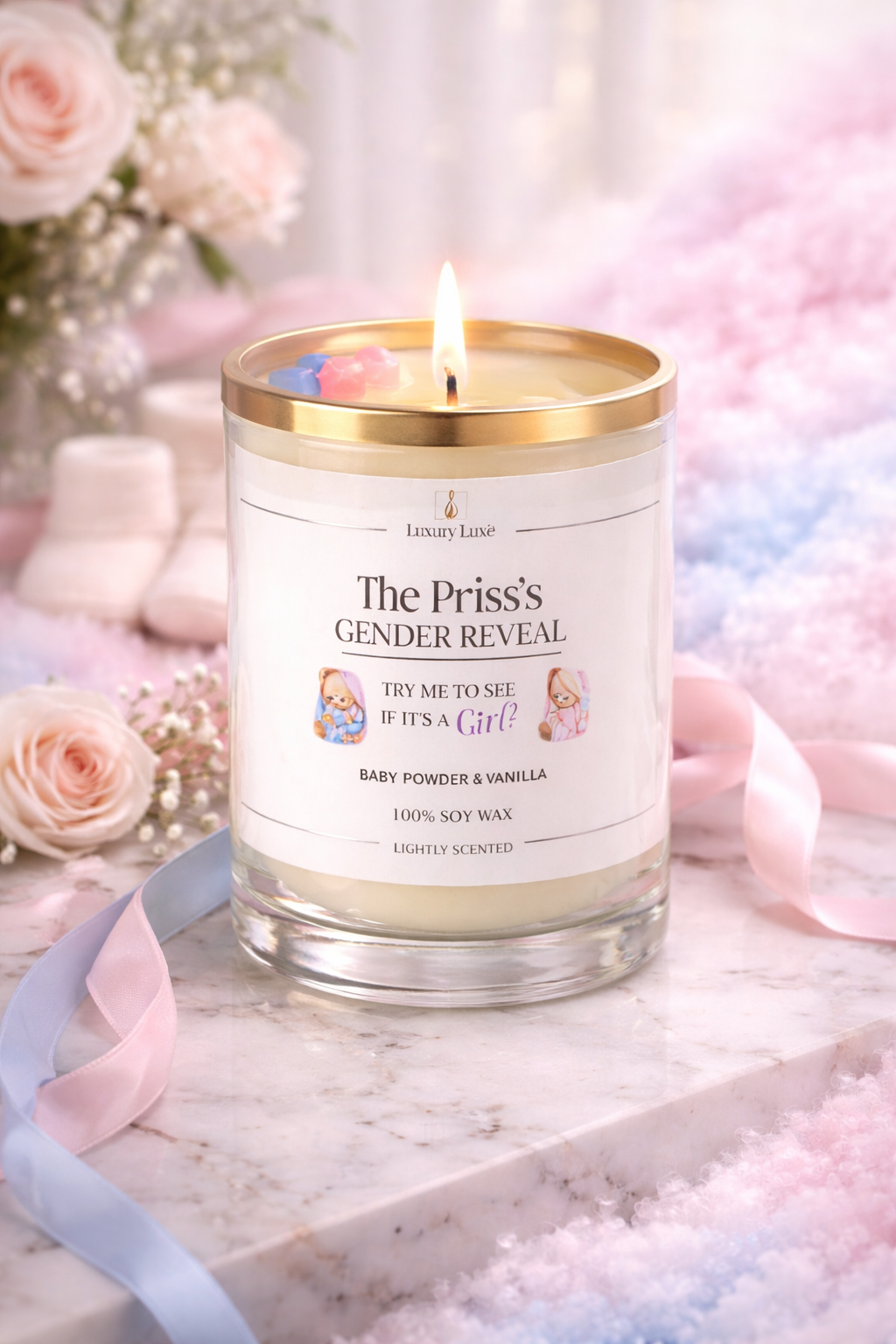 Gender reveal candles